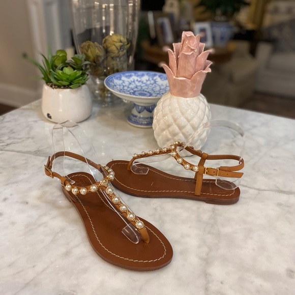 🤎TORY BURCH EMMY TAN LEATHER SANDALS! - Picture 4 of 7